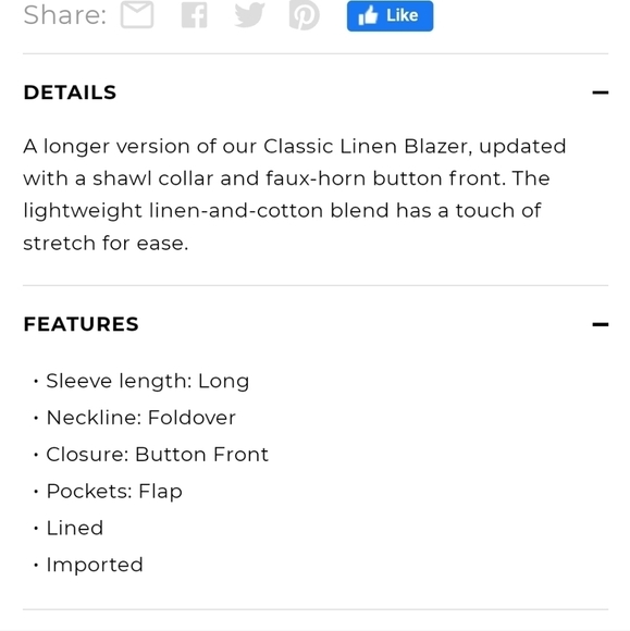 NEW Talbots 10 Linen Blend Jacket Blazer - Picture 8 of 8